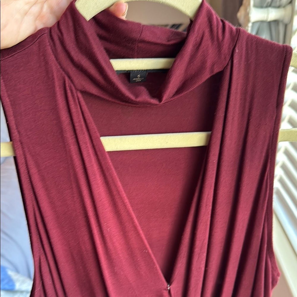 Ella Moss Collared Surplice Sleeveless Jersey Top